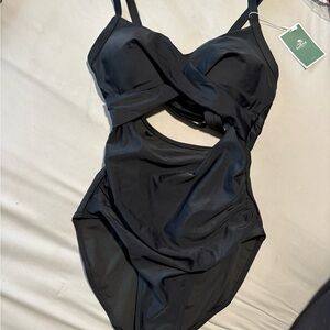 Black Cutout Swimsuit